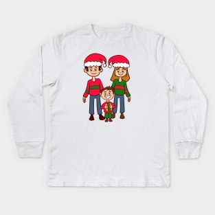 chrismas family Kids Long Sleeve T-Shirt